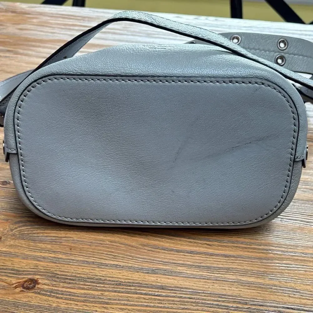 Kate Spade Bohemian Style Pebbled Gray Leather Shoulder Bag and Cross Body